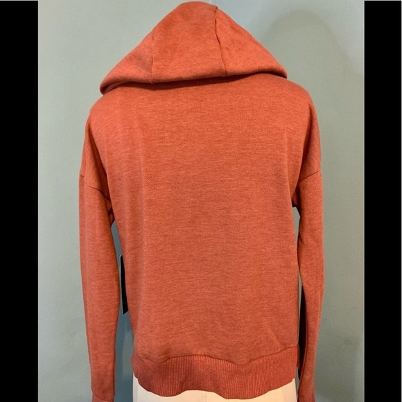 NWT Cropped Cowl Neck Hoodie 90 Degree by Reflex orange fire color SZ XS - Picture 7 of 12